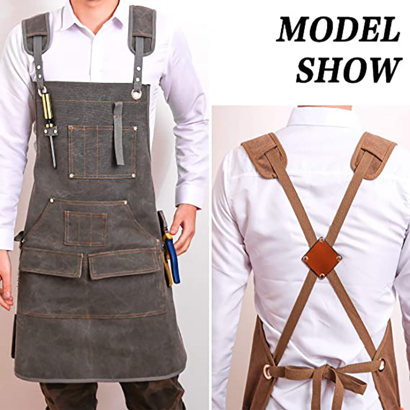 Woodworking Apron - 심플한 두꺼운 내마모성 캔버스 앞치마, 목공