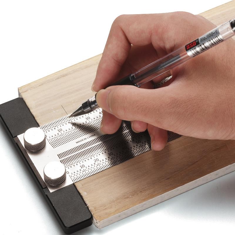 Woodworking Carpenter - 고정밀 T형 홀 자 스테인리스 목공용: