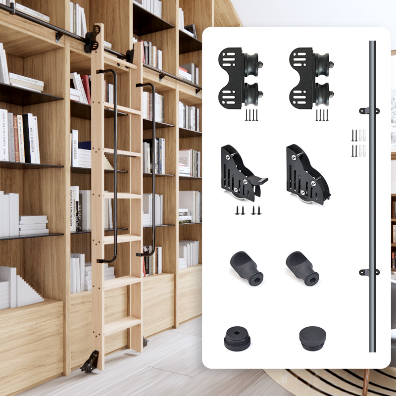 Woodworking Lofts - 롤링 라이브러리 사다리 하드웨어 10피트(300cm) 슬라이딩