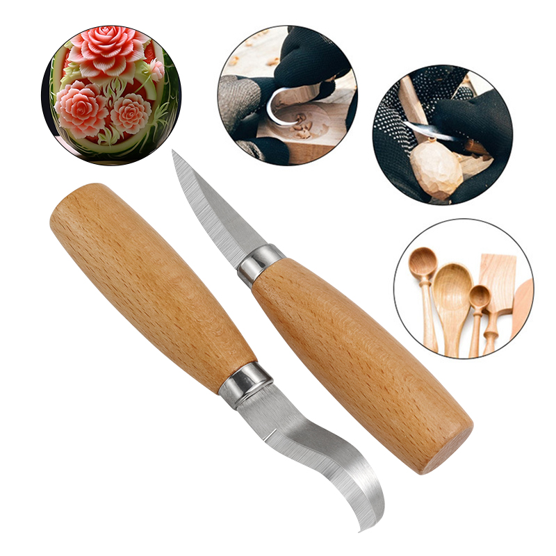 스테인리스 철 조각 칼 너도밤나무 손잡이 곡선형 직선형 - Woodworking Hand Tools 리뷰 및 가격