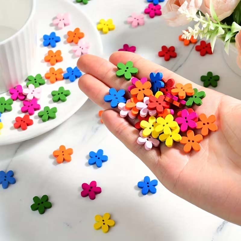50/100PCS 꽃 나무 단추 귀여운 장식용 바느질, - Woodworking Z Clips 리뷰 및 가격